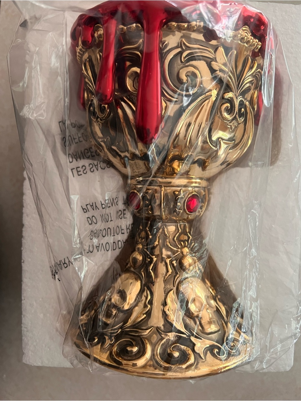 Bath Body Works Chalice Cup Gothic Skull Whimsygoth Goth 3 Wick Candle Holder - Picture 9 of 10